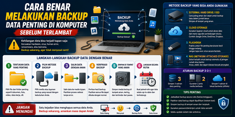 Cara Benar Melakukan Backup Data Penting di Komputer Sebelum Terlambat