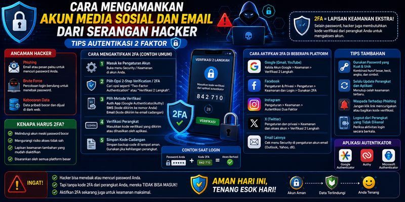 Cara Mengamankan Akun Media Sosial dan Email dari Serangan Hacker (Tips Autentikasi 2 Faktor)