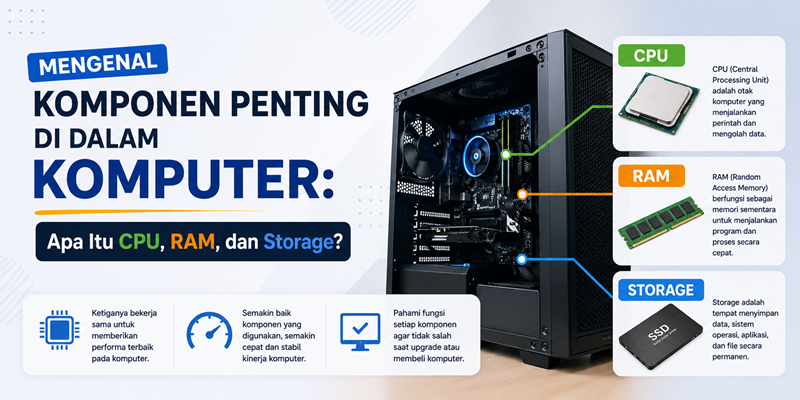 Mengenal Komponen Penting di Dalam Komputer Apa Itu CPU RAM dan Storage