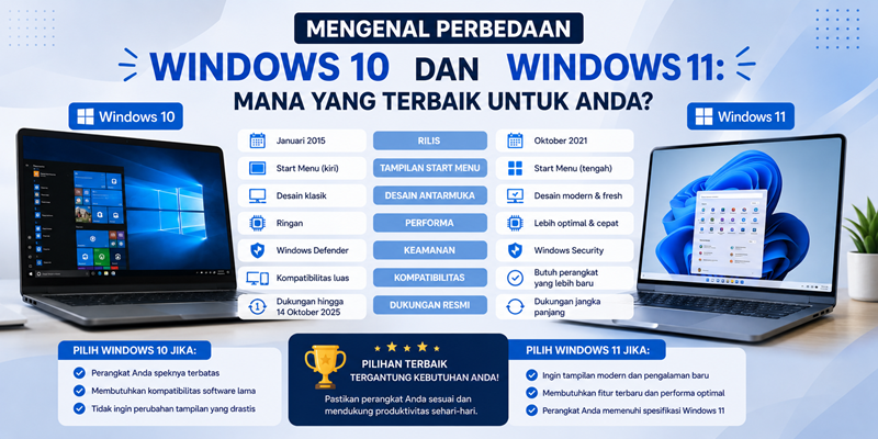 Mengenal Perbedaan Windows 10 dan Windows 11 Mana yang Terbaik untuk Anda