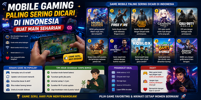 Mobile Gaming Paling Sering Dicari Di Indonesia Buat Main Seharian