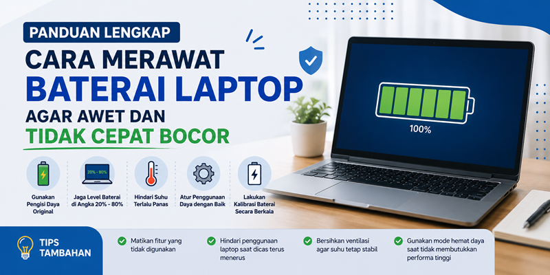 Panduan Lengkap Cara Merawat Baterai Laptop Agar Awet dan Tidak Cepat Bocor