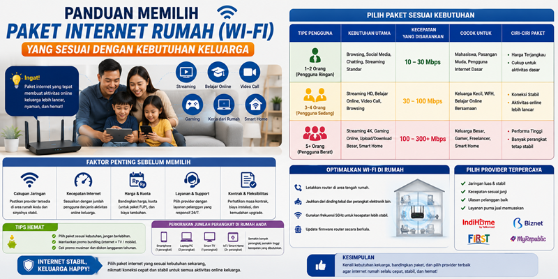 Panduan Memilih Paket Internet Rumah (Wi-Fi) yang Sesuai dengan Kebutuhan Keluarga