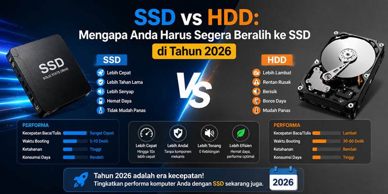 SSD vs HDD Mengapa Anda Harus Segera Beralih ke SSD di Tahun 2026