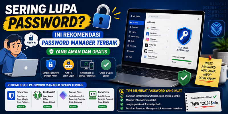 Sering Lupa Password Ini Rekomendasi Password Manager Terbaik yang Aman dan Gratis