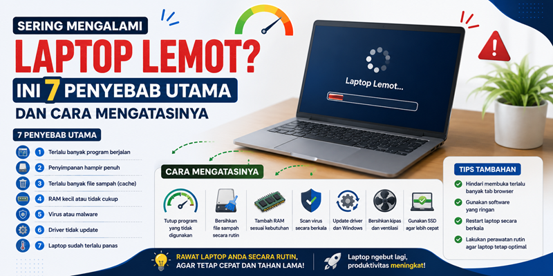 Sering Mengalami Laptop Lemot Ini 7 Penyebab Utama dan Cara Mengatasinya