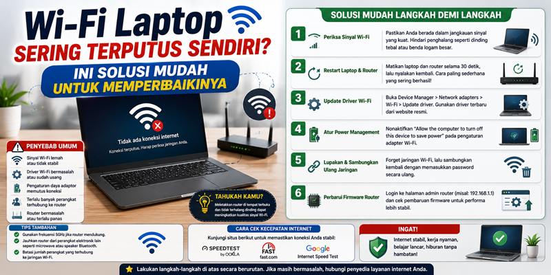 Wi-Fi Laptop Sering Terputus Sendiri Ini Solusi Mudah untuk Memperbaikinya